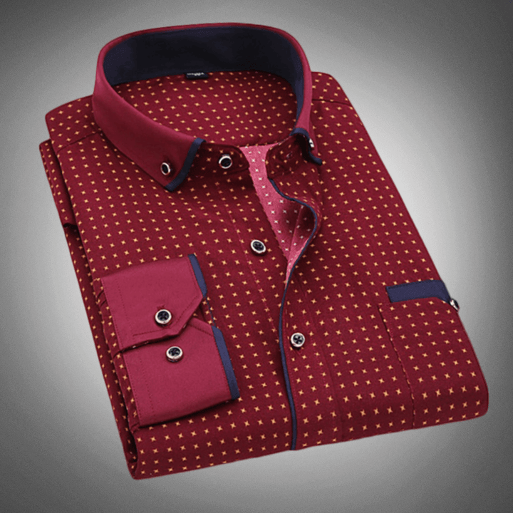 Men's Patterned Dress Shirt: Formal Button-Down Shirt