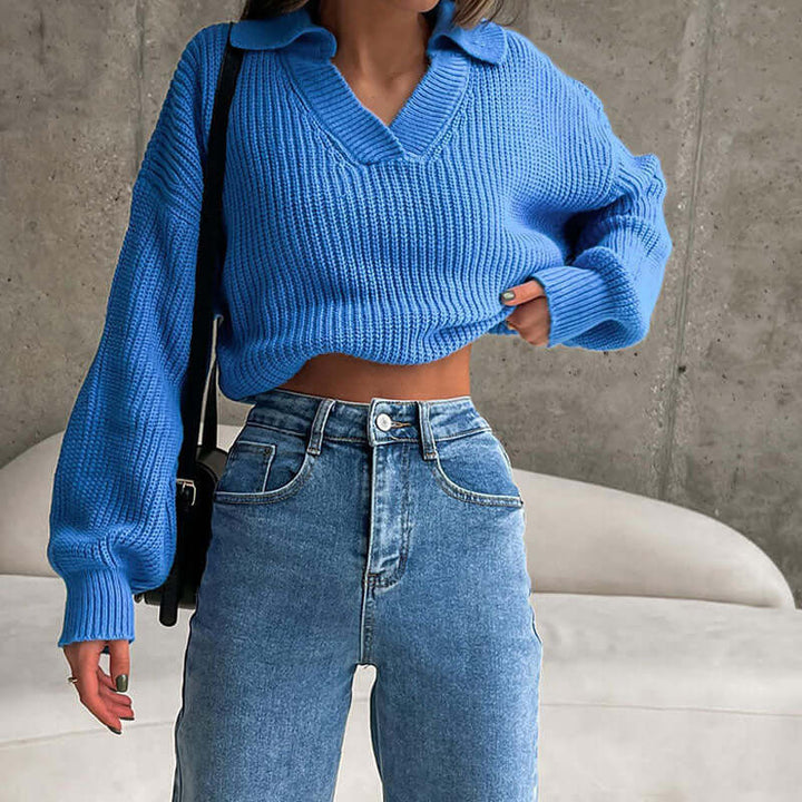 Women's Cozy Knit Sweater: Relaxed Fit, All Seasons