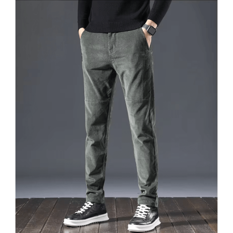 Men's Fleece-Lined Corduroy Pants: Warm & Stylish