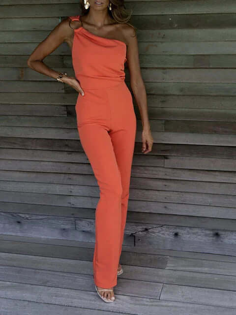 Elegant One-Shoulder Sleeveless Jumpsuit