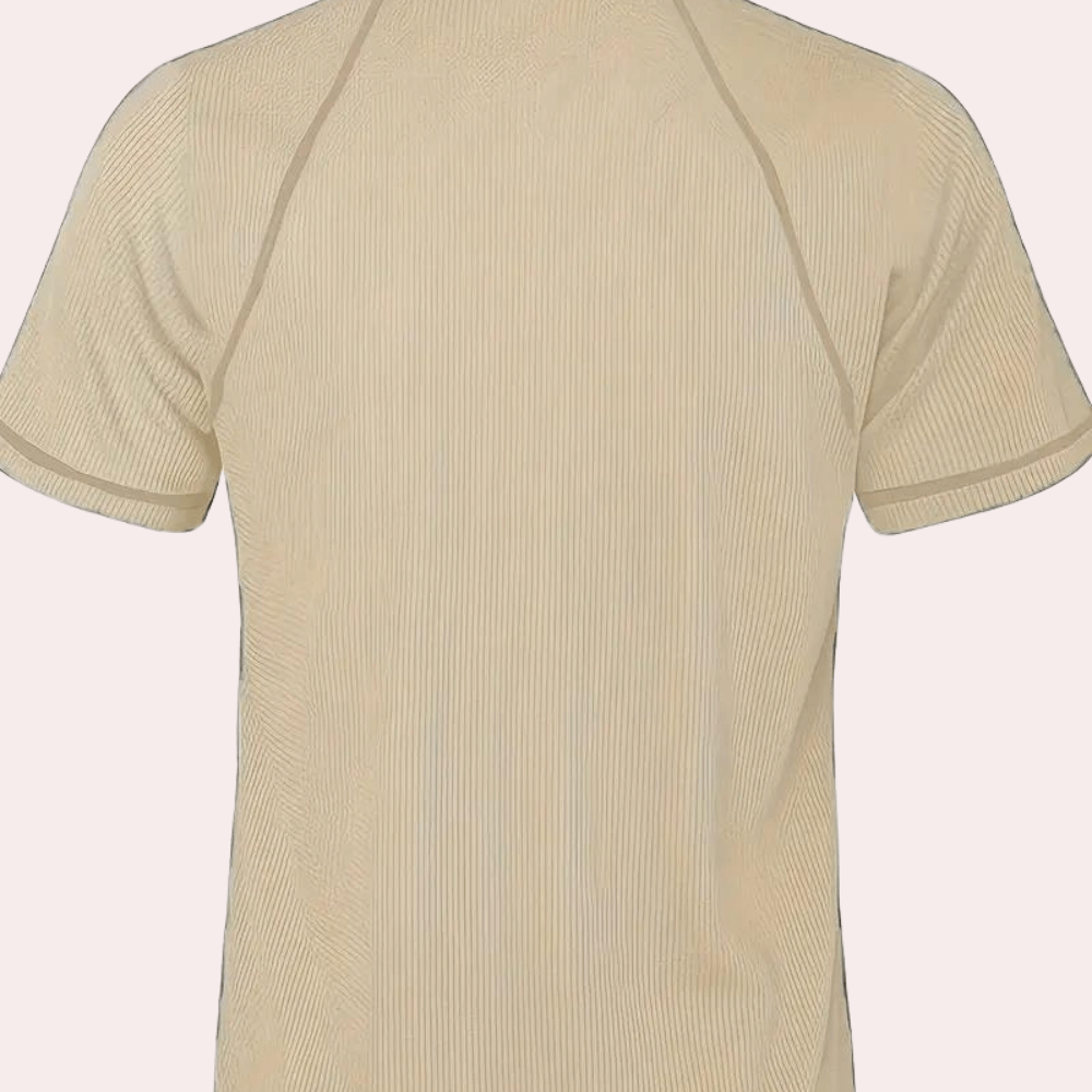 Men's Short Sleeve Henley Shirt: Breathable Cotton, Slim Fit