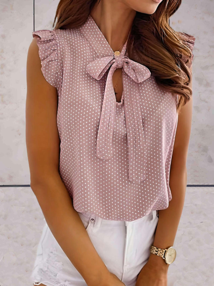 Women's Sleeveless Polka Dot Summer Top