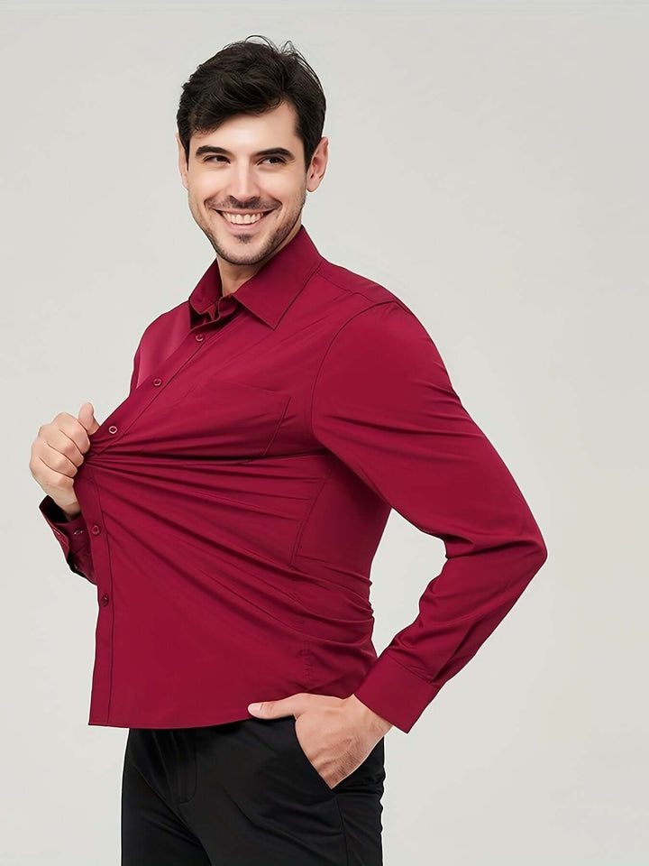 Men's Long-Sleeve Cotton Shirt: Modern Fit Dress Shirt