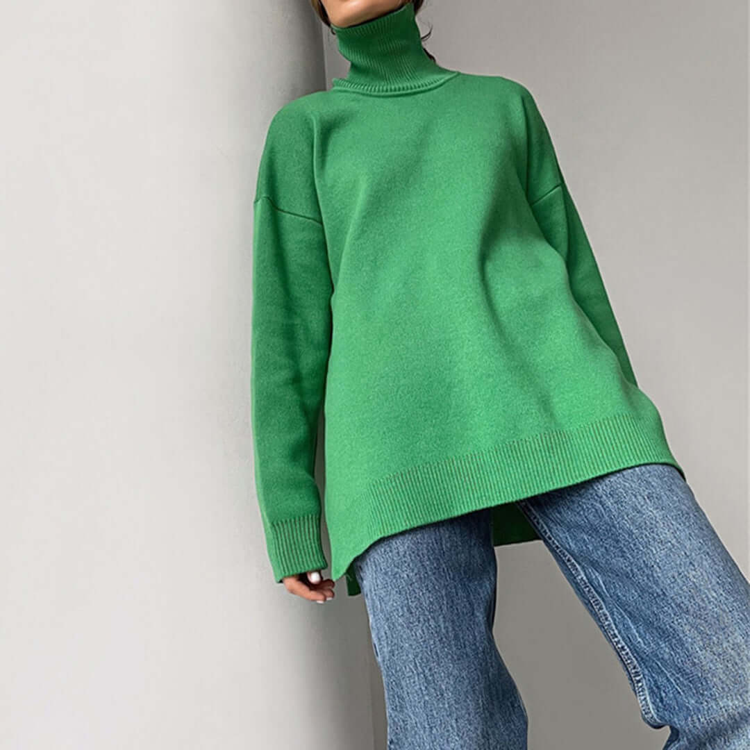 Women's High-Neck Long-Sleeve Sweater