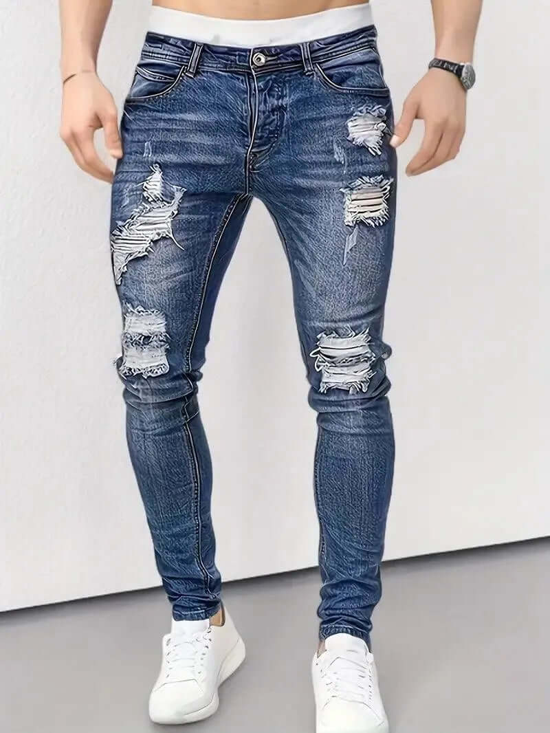 Men's Slim Fit Distressed Jeans