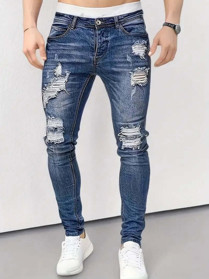 Men's Slim Fit Distressed Jeans