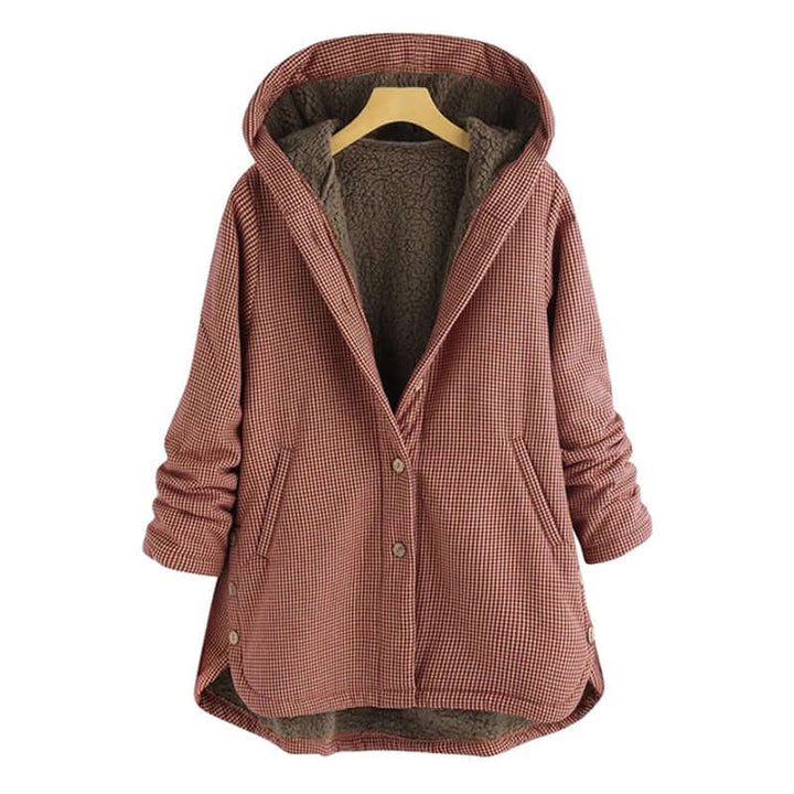 Women's Checked Hooded Coat