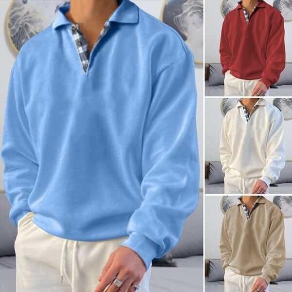 Men's Long-Sleeve Relaxed Fit Polo Shirt