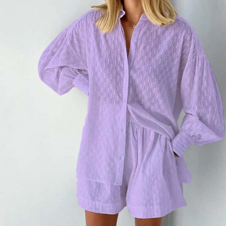 Women's Linen Shirt & Shorts Set: Breathable Summer Outfit