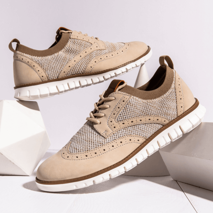 Men's Knit Casual Wingtip Shoes