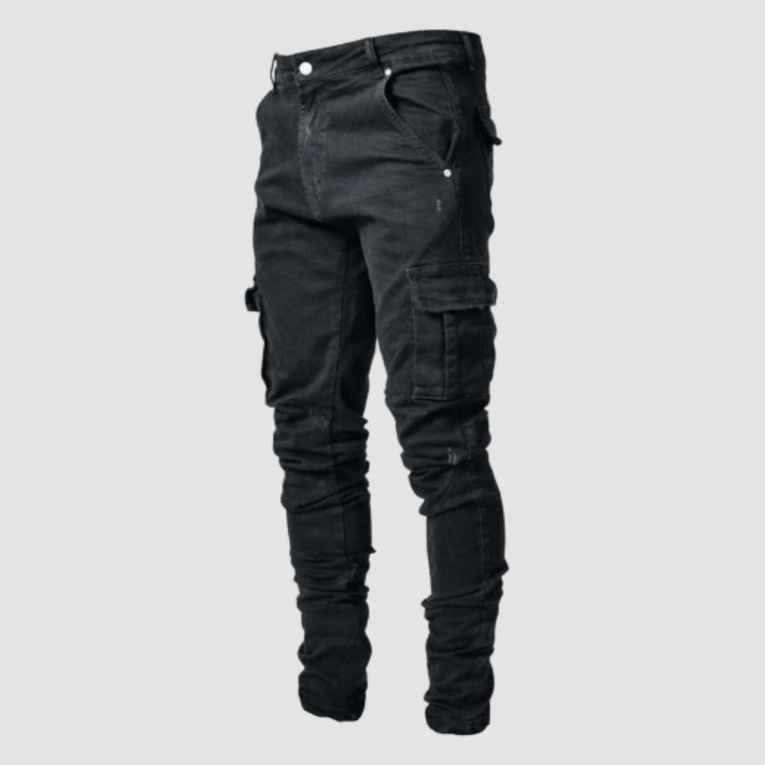 Men's Slim Fit Stacked Jeans with Pockets