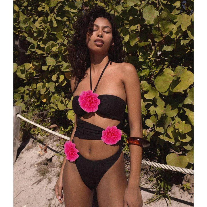 Women's Floral Cut-Out One-Piece Swimsuit