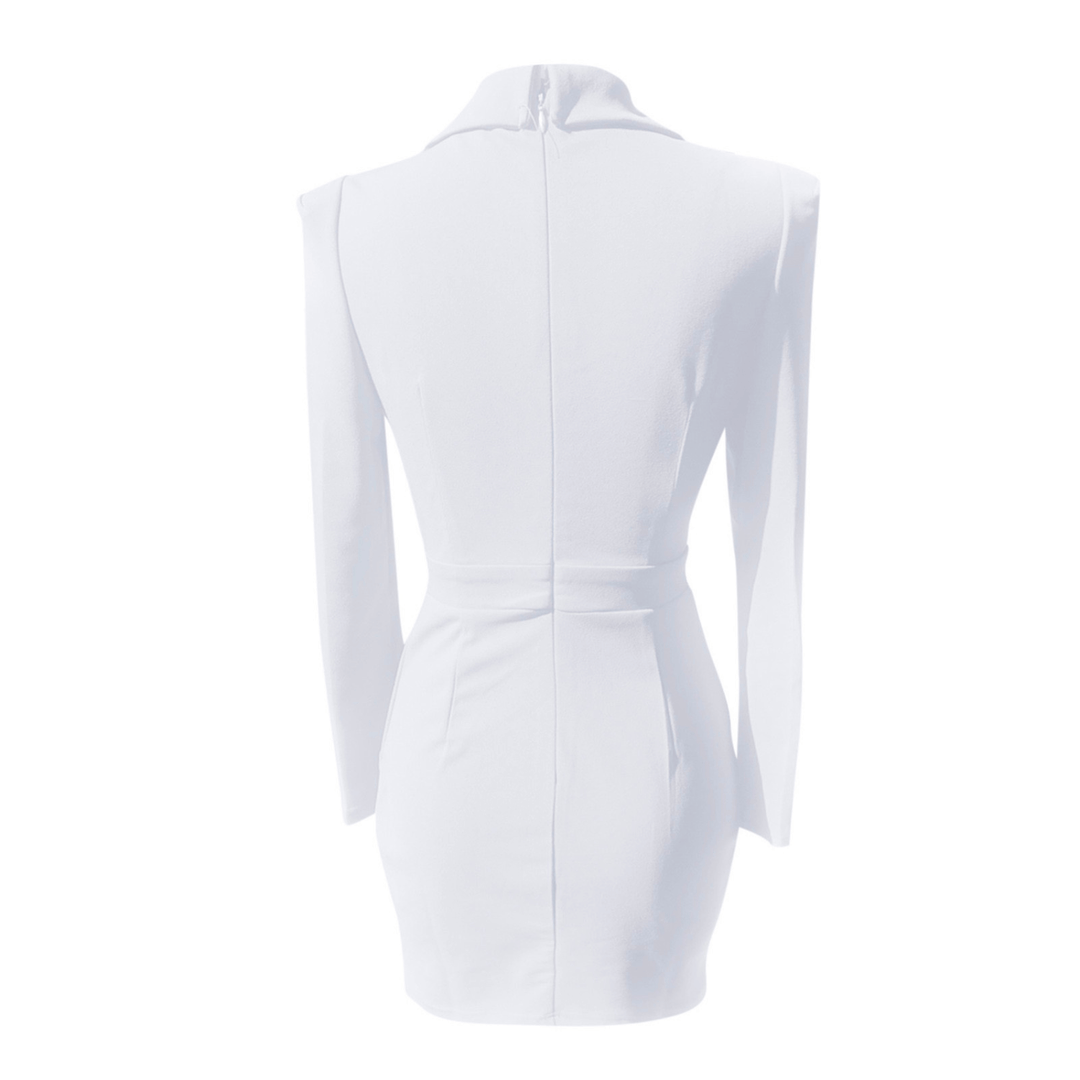 Tailored Long-Sleeve Blazer Dress