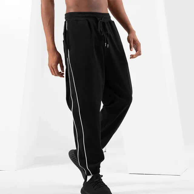 Men's Casual Long Sports Pants: Elastic Waist & Breathable Fabric