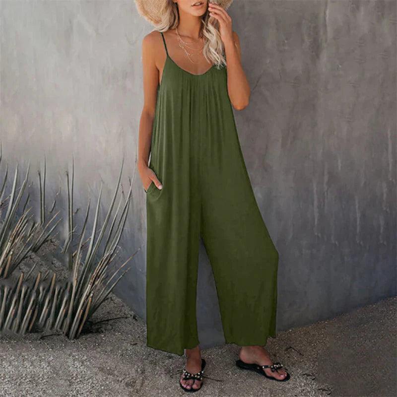 Women's Loose Sleeveless Jumpsuit with Pockets