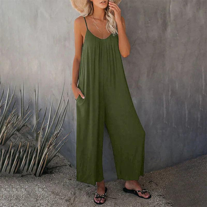 Women's Loose Sleeveless Jumpsuit with Pockets