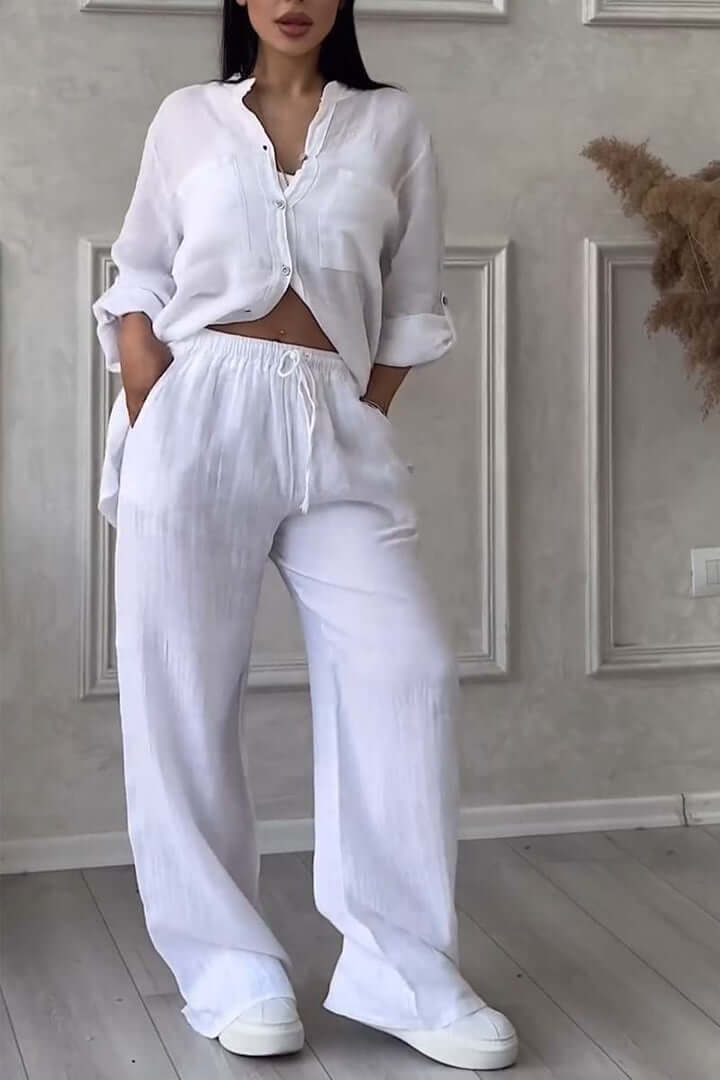 Women's Summer Linen Two-Piece Set