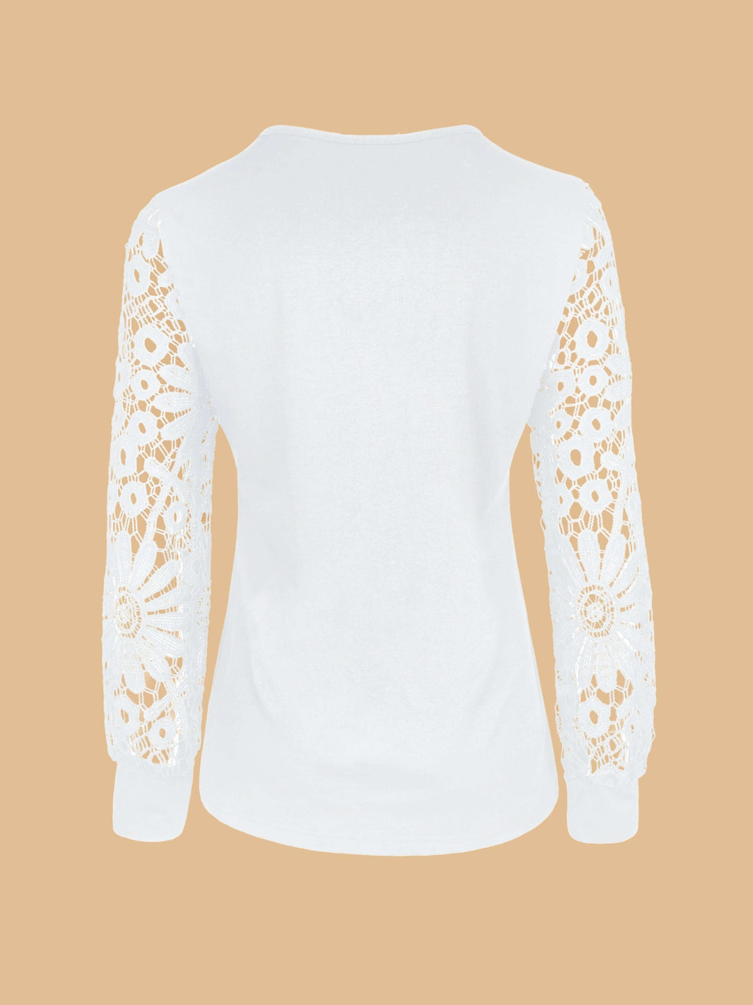 Women's Relaxed Fit Blouse: Lace Sleeves & Pintuck Detail