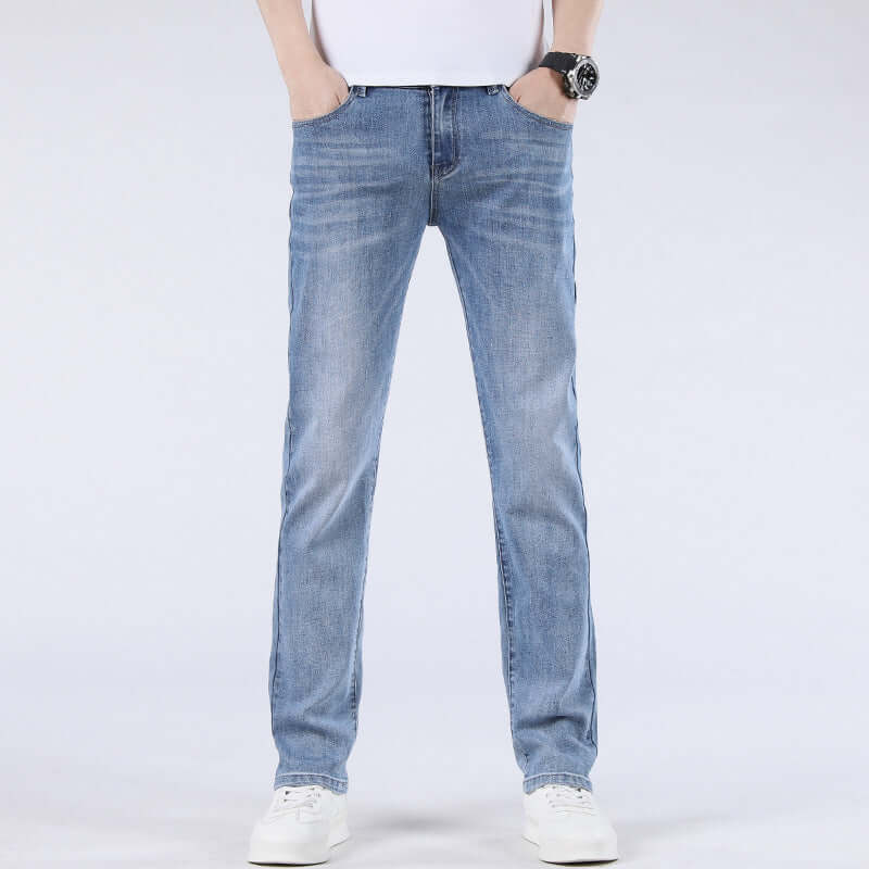 Men's Straight Leg Jeans: Mid-Rise, 5-Pocket Denim