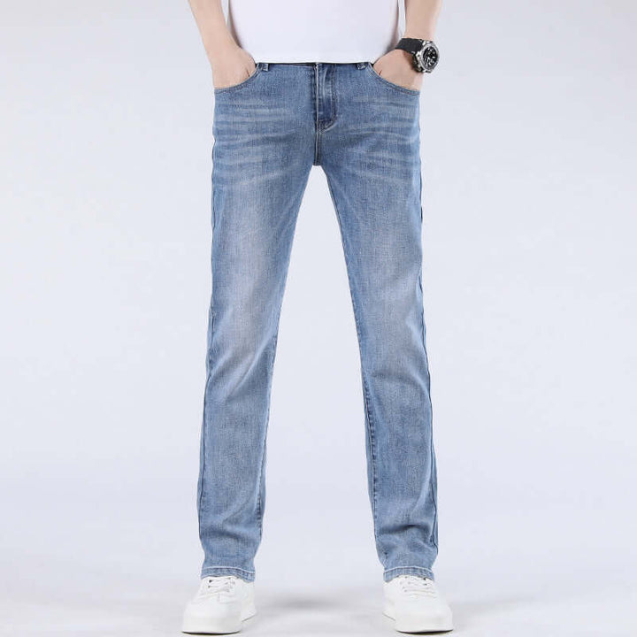 Men's Straight Leg Jeans: Mid-Rise, 5-Pocket Denim
