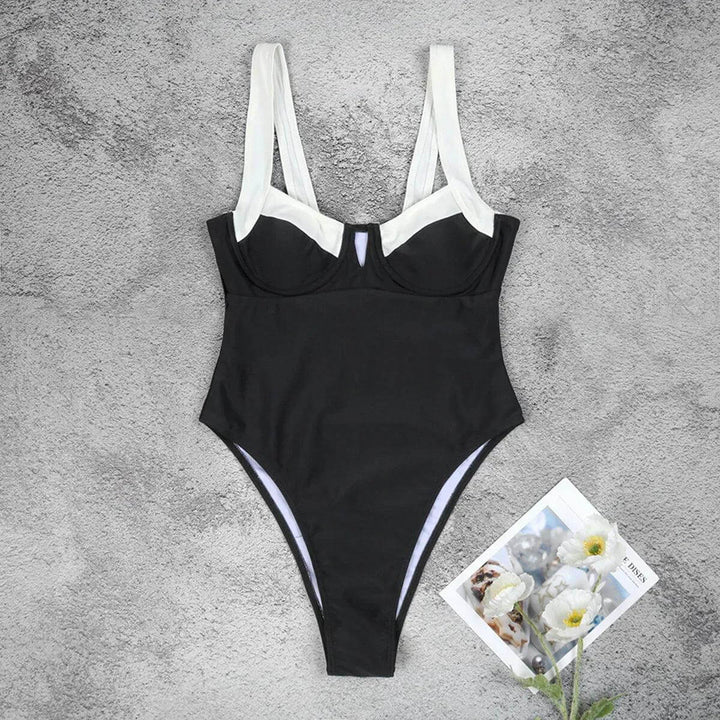 Women's High-Cut One-Piece Swimsuit with Underwire Support