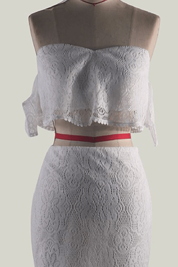 Women's Lace Tube Top & Pencil Skirt Set