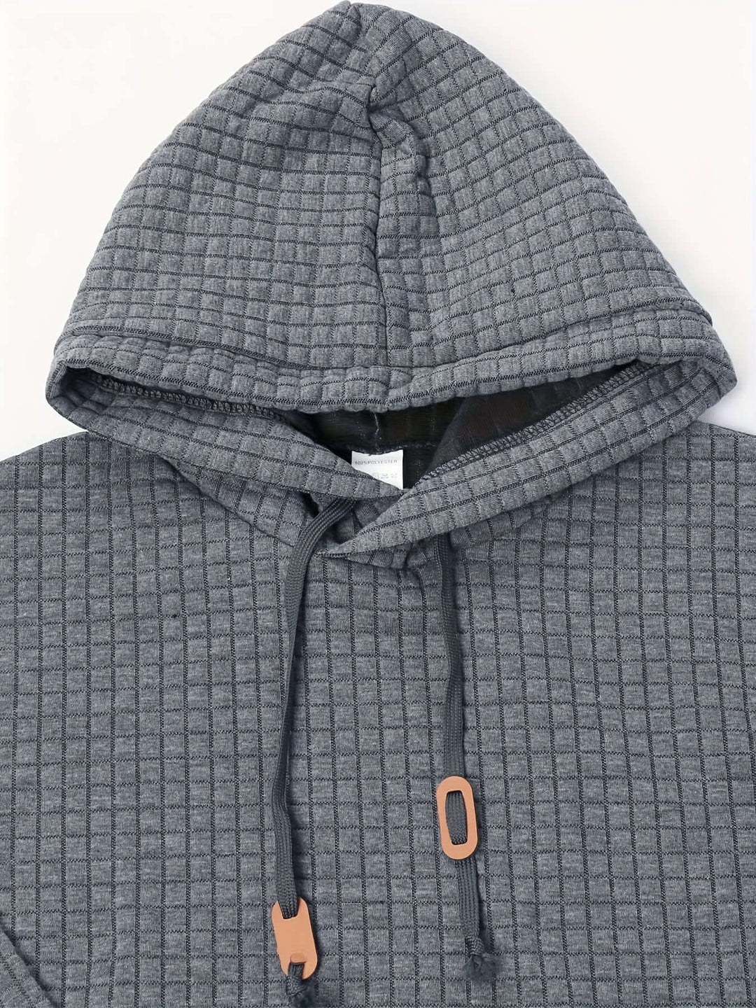 Men's Quilted Hoodie: Regular Fit Pullover with Drawstring