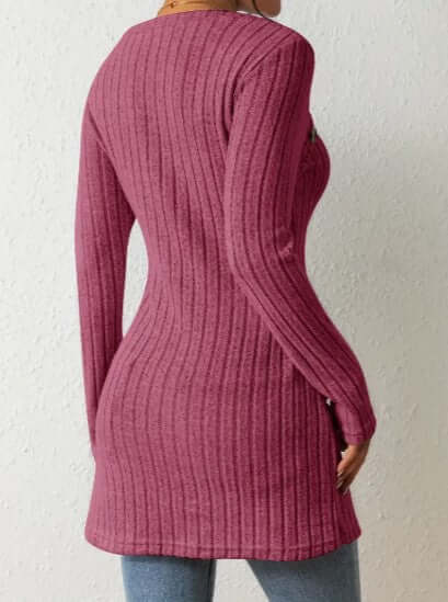 Women's Relaxed Fit Ribbed Button Shirt