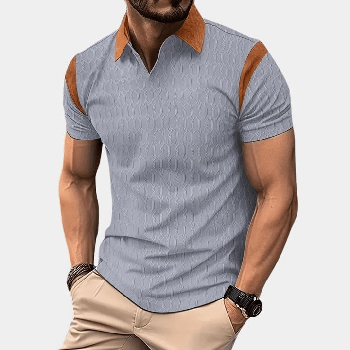 Men's Short Sleeve Polo Shirt: Breathable Cotton Blend, Tailored Fit
