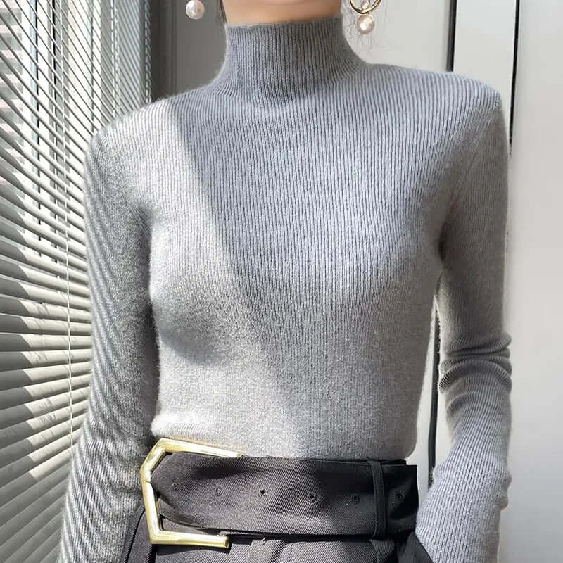 Women's Half-Turtleneck Long-Sleeve Knit Sweater