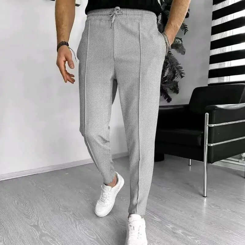 Men's Tailored Jogger Pants: Slim Fit, Textured Fabric