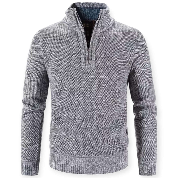 Men's Half-Zip Knitted Pullover: Warmth & Style