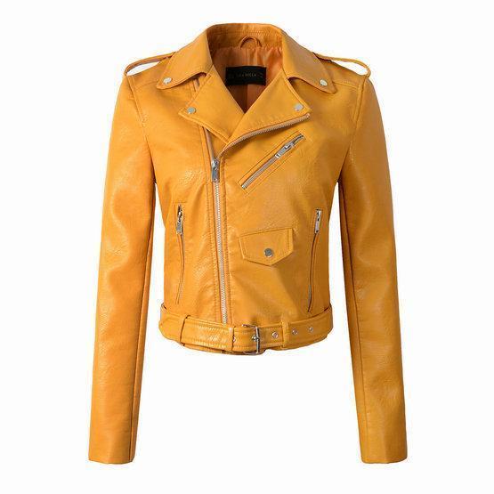 Women's Stylish PU Leather Jacket