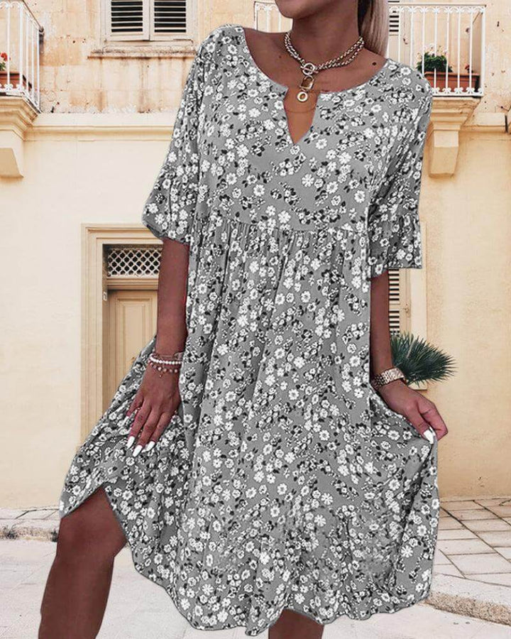 Floral Midi Women's Dress: Elegant & Lightweight Summer Dress