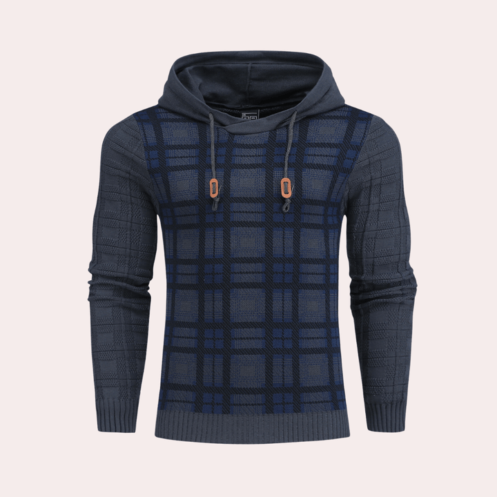Men's Checkered Knit Sweater: Warm, Stylish & Comfortable