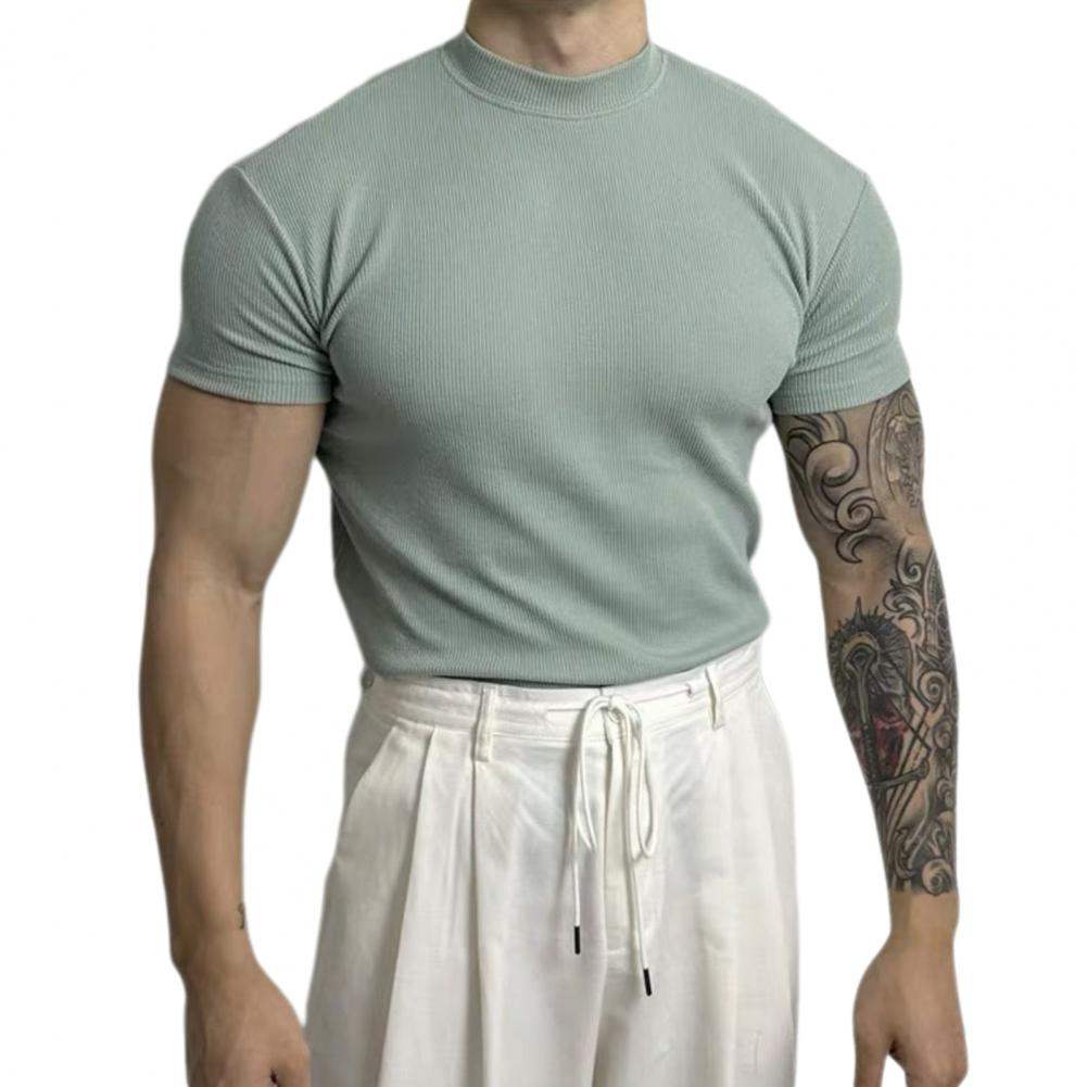 Men's Short Sleeve Ribbed Knit Top