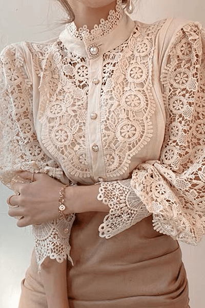 Embroidered Openwork Women's Blouse: Elegant Summer Top