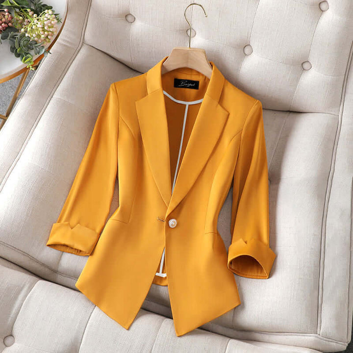 Women's Notch Collar Single Button Blazer