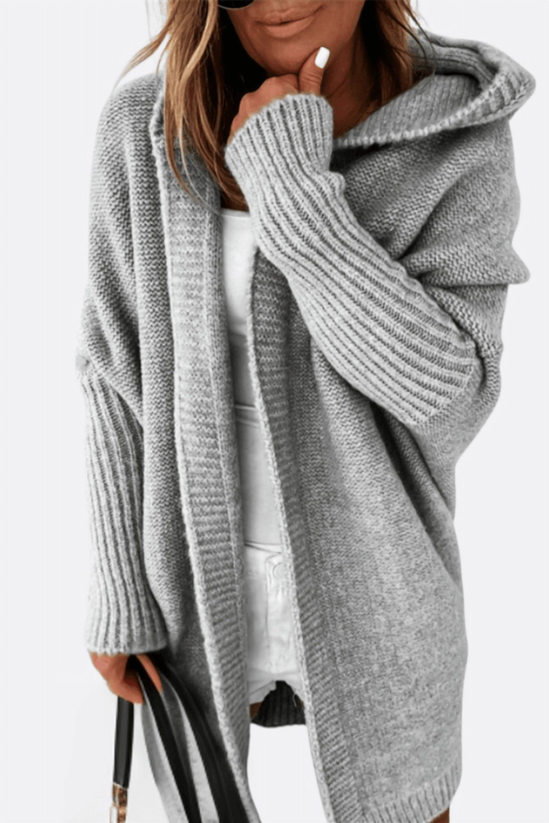 Women's Knit Hooded Casual Coat