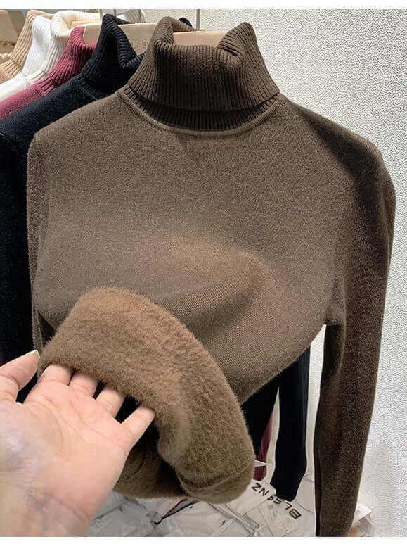 Women's Velvet Turtleneck Sweater: Cozy & Chic