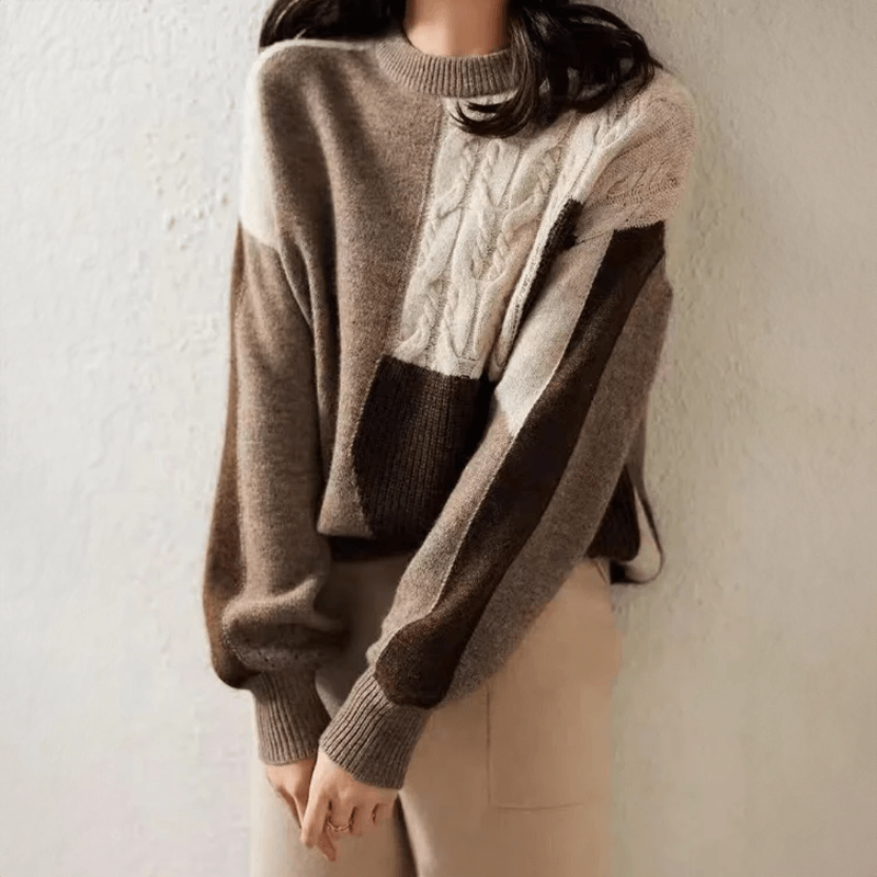 Women's Relaxed Long-Sleeve Round Neck Sweater