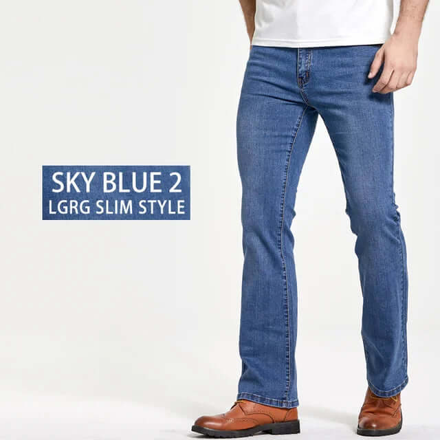 Men's Bootcut Jeans: Stretch Denim, 5-Pocket Design