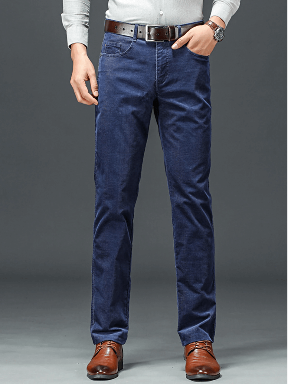 Men's Slim-Fit Corduroy Trousers: Winter Warmth & Style