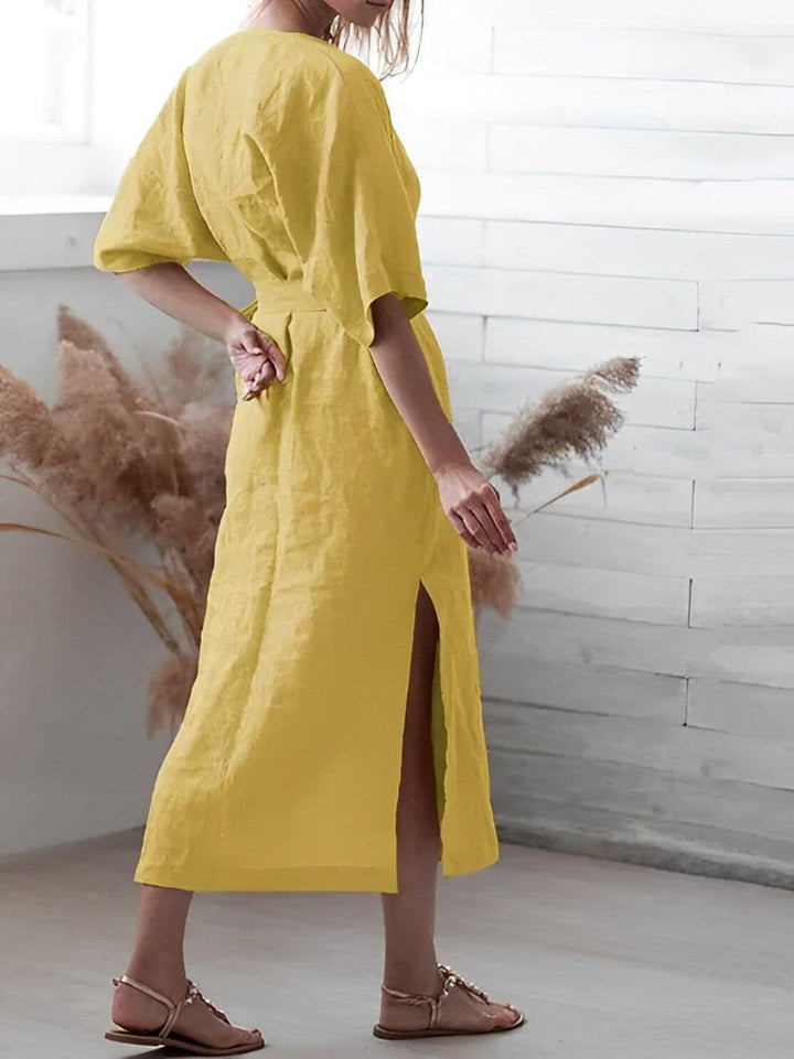 Versatile Wrap Dress with V-Neckline