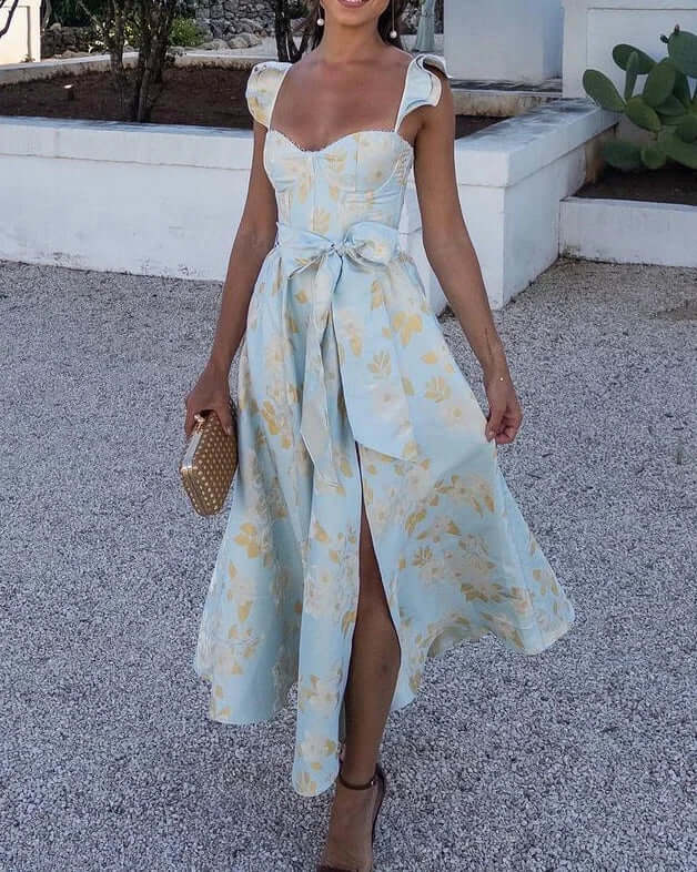 Printed Butterfly Sleeve Dress: Versatile & Stylish
