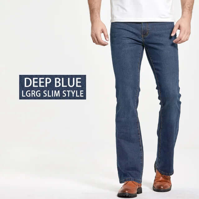 Men's Bootcut Jeans: Stretch Denim, 5-Pocket Design