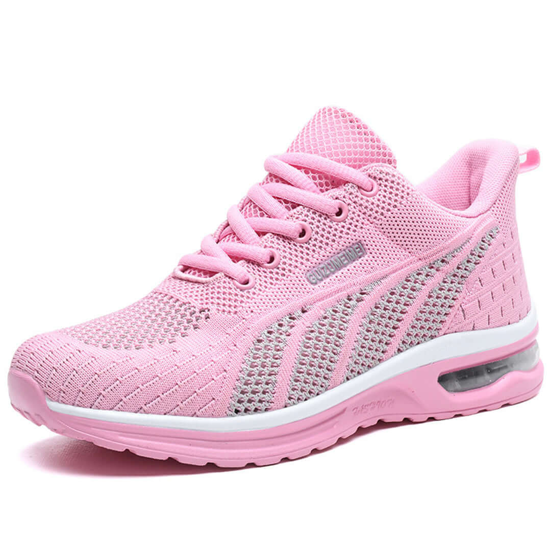 Women's Breathable Mesh Lace-Up Sneakers with Cushioned Sole