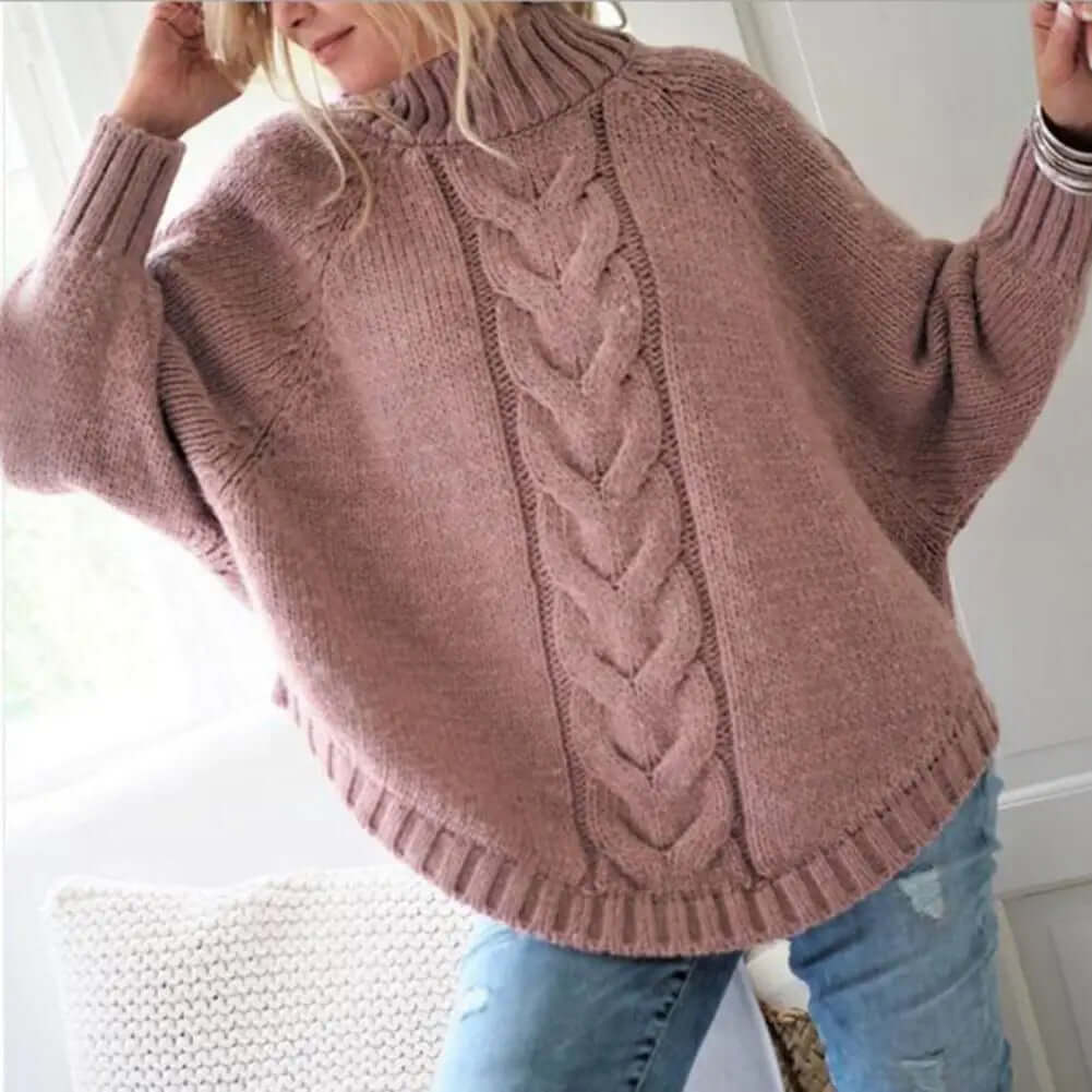 Women's Relaxed Fit Turtleneck Knit Sweater