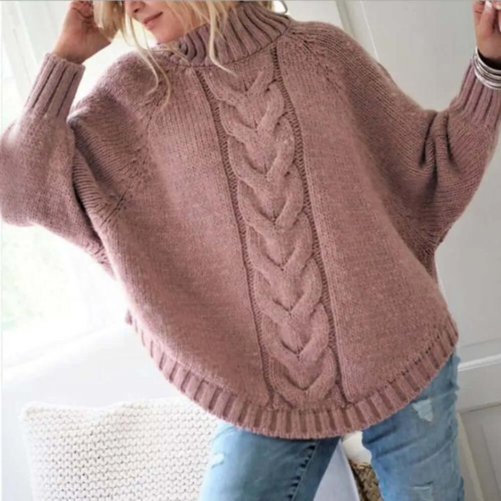 Women's Relaxed Fit Turtleneck Knit Sweater