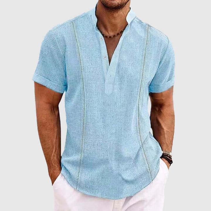 Men's Breathable Short Sleeve Shirt: Classic Fit, Summer Comfort